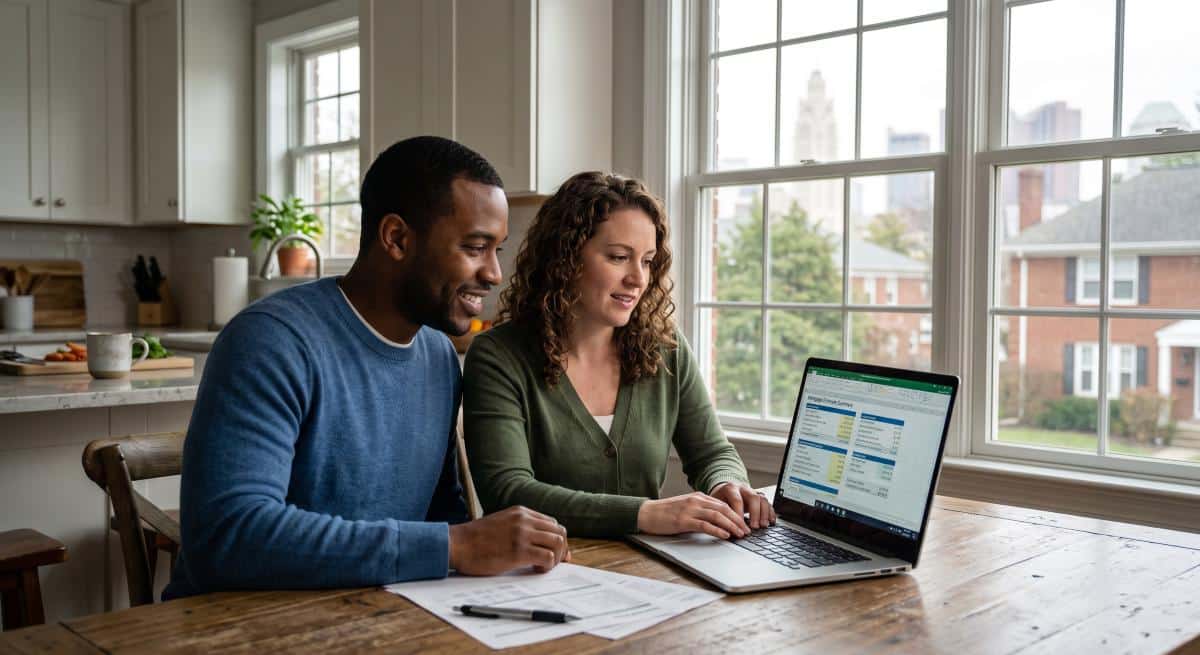 Columbus Ohio first-time homebuyer reviewing OHFA below-market mortgage rate options with Sauk Mortgage Group